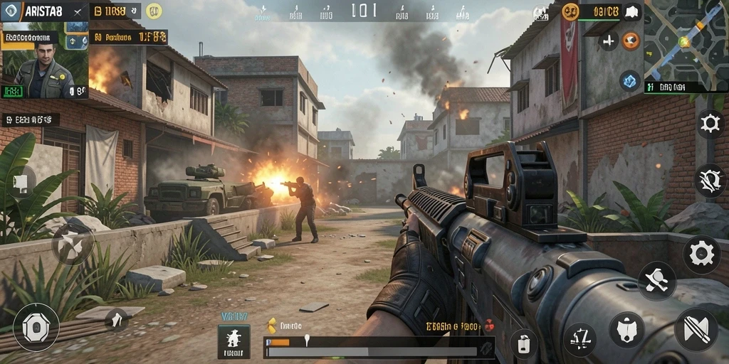 Tampilan gameplay mendebarkan dari ARISTA88 yang penuh aksi FPS.