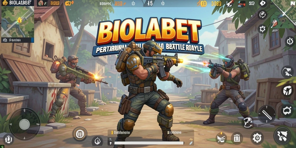 Screenshot BIOLABET menampilkan aksi seru dalam pertempuran Battle Royale.