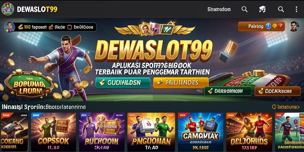 Tampilan antarmuka DEWASLOT99 dengan fokus pada taruhan olahraga.