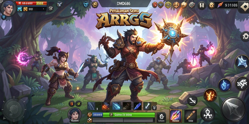 Tampilan gameplay seru dalam DMD686 yang menampilkan pertempuran ARPG.