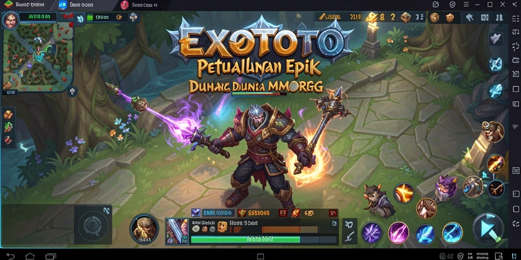 Tampilan gameplay menakjubkan dari EXOTOTO dalam dunia MMORPG.
