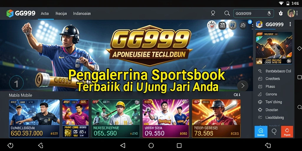 Tampilan antarmuka permainan Sportsbook yang menarik dan interaktif.