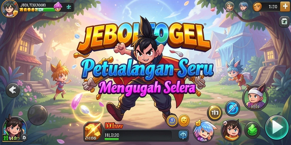 Gambaran gameplay JEBOLTOGEL yang seru dengan karakter anime.