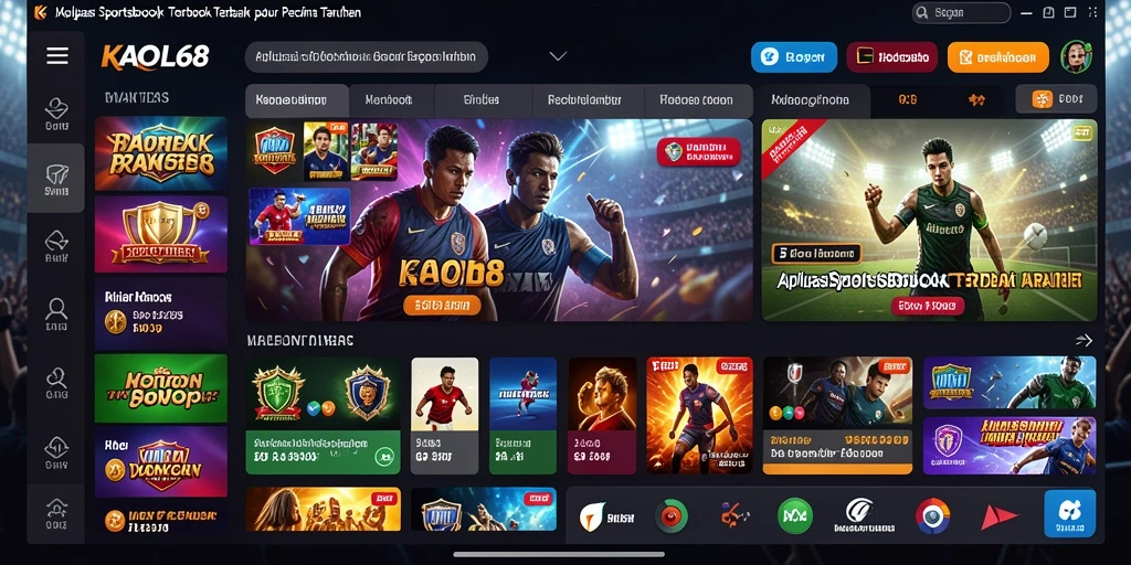 Tampilan gameplay aplikasi Sportsbook KAOL68 dengan antarmuka yang menarik.