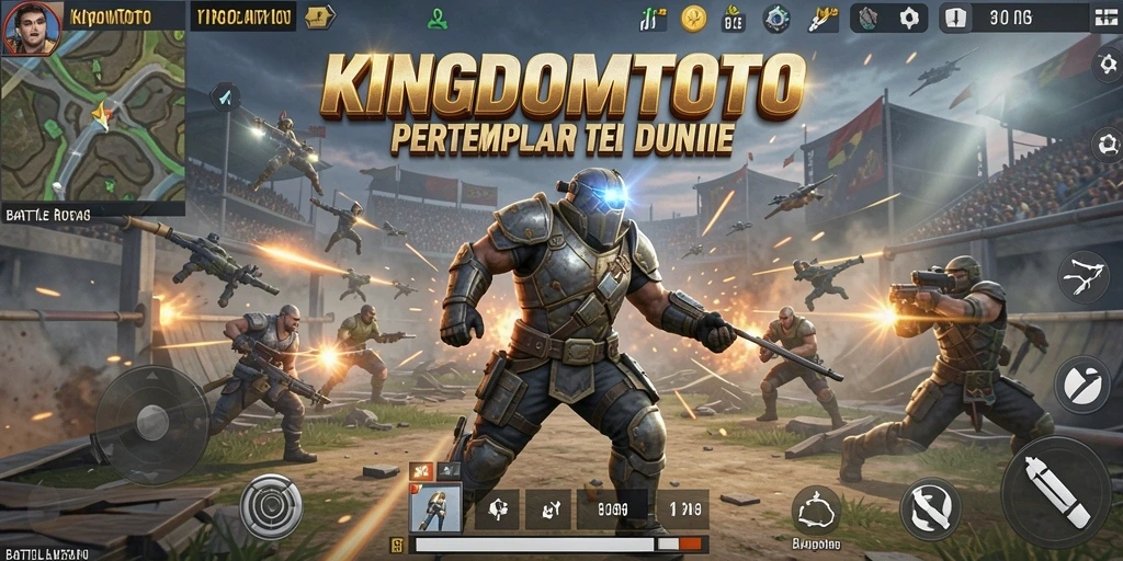 Tampilan gameplay seru di KINGDOMTOTO dengan pertempuran mendebarkan antar pemain.