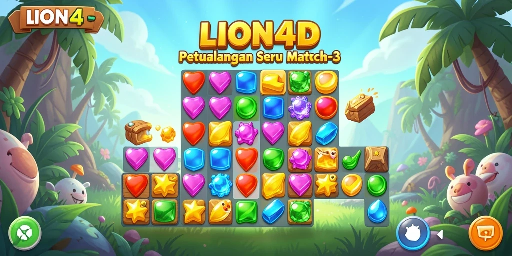 Tampilan gameplay LION4D yang menarik dan penuh warna.