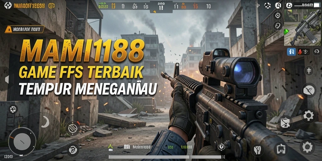 Tangkapan layar utama MAMI188 menampilkan aksi gameplay FPS yang intens.