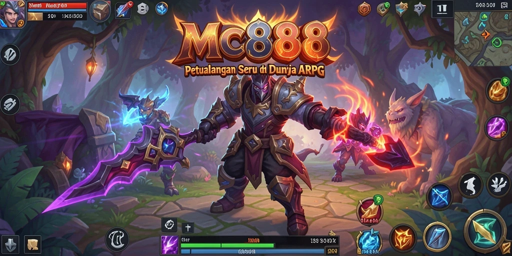 Screenshot gameplay ARPG MC888 menampilkan pertarungan yang intens dan grafis yang menarik.