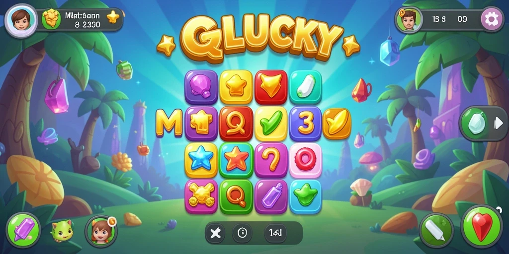 Tampilan gameplay seru dengan aksi mencocokkan warna di QGLUCKY.