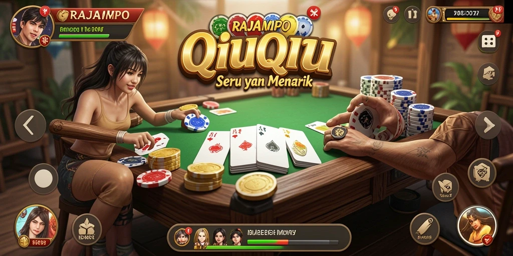 Tampilan gameplay seru dari RAJAMPO yang penuh strategi QiuQiu.