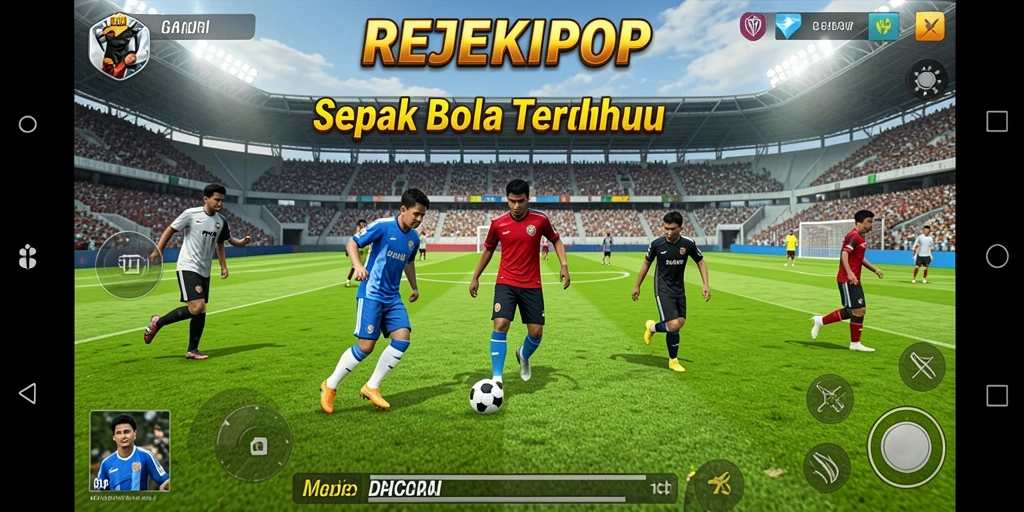 Tangkapan layar gameplay <strong>REJEKIPOP</strong> yang menunjukkan aksi seru di lapangan.