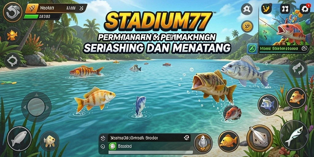 Tampilan gameplay STADIUM77 yang seru saat menangkap ikan.