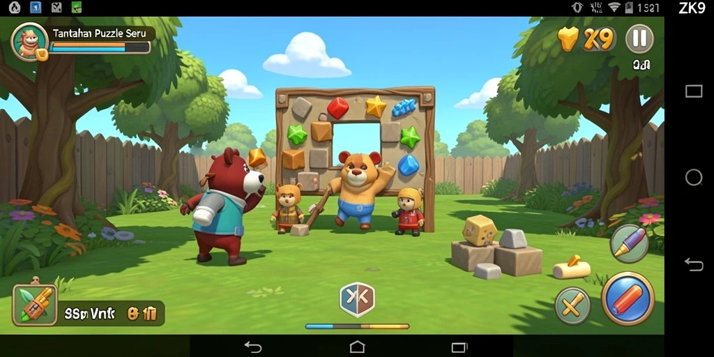 Gameplay ZK9 yang menarik dengan teka-teki menantang.